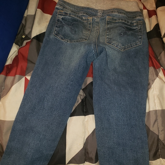 Girls size 7 Drawstring denim Cuffed capri pants - Picture 3 of 3